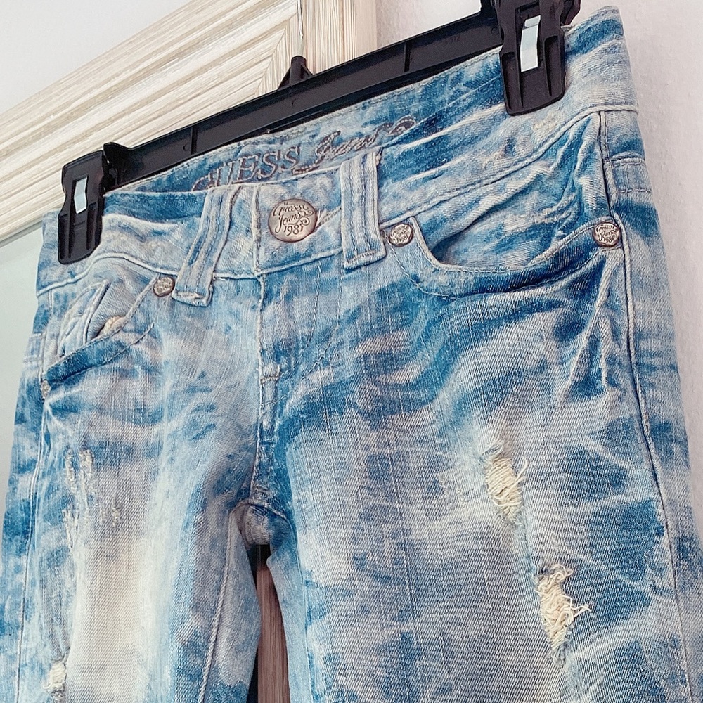 Guess Blue Washed and Distress Jeans - Picture 4 of 9